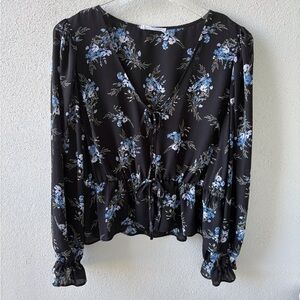 Primary Cares Long sleeve Boho Peplum top Size 12 Cottagecore V neck